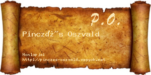 Pinczés Oszvald névjegykártya